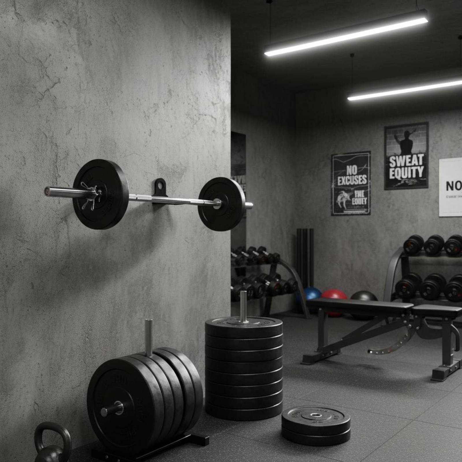 Home Gym Wall Mounted - Tekli Halter Askısı Duvara Monte Standart