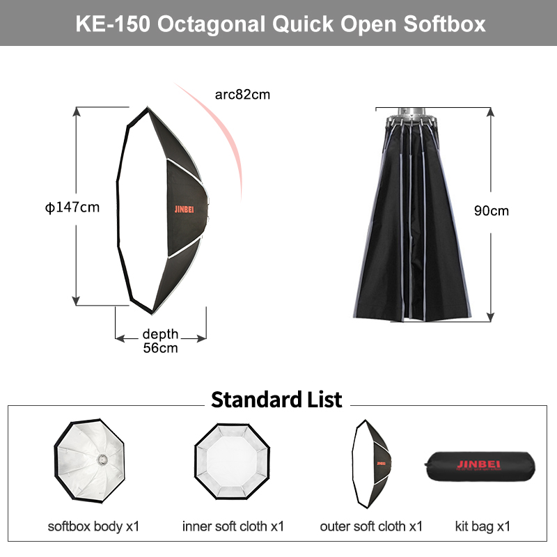 JINBEI KE- 150cm Hızlı Kurulum - Plyo Box Set incelemesi ve fiyatı